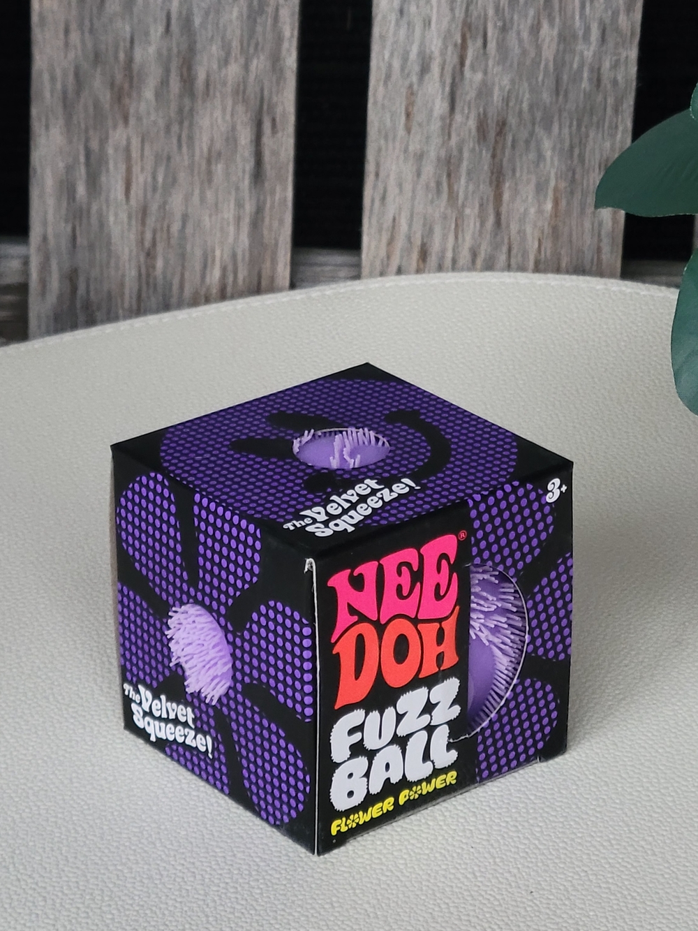 Fuzz Ball Nee Doh Flower Power Velvet Squeezer - Purple
